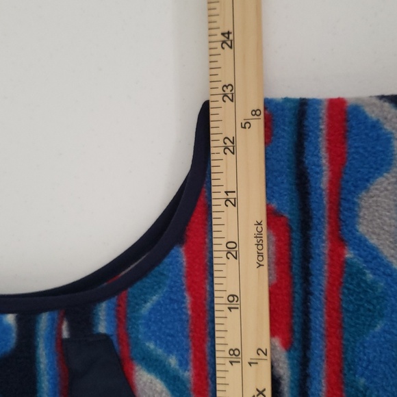 Patagonia Synchilla Fleece Vest Men Large Delta Blue Wavy Aztec Tribal Southwest - Picture 7 of 11